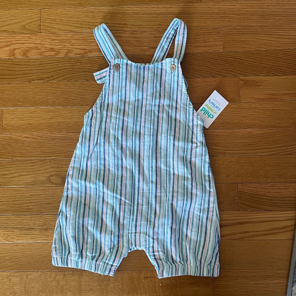 Carter’s costal coveralls linen and cotton blend‎ NWT 24mos
